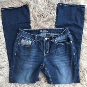 Love Indigo Premium Studded Blue Jeans Sz 10 Dark
